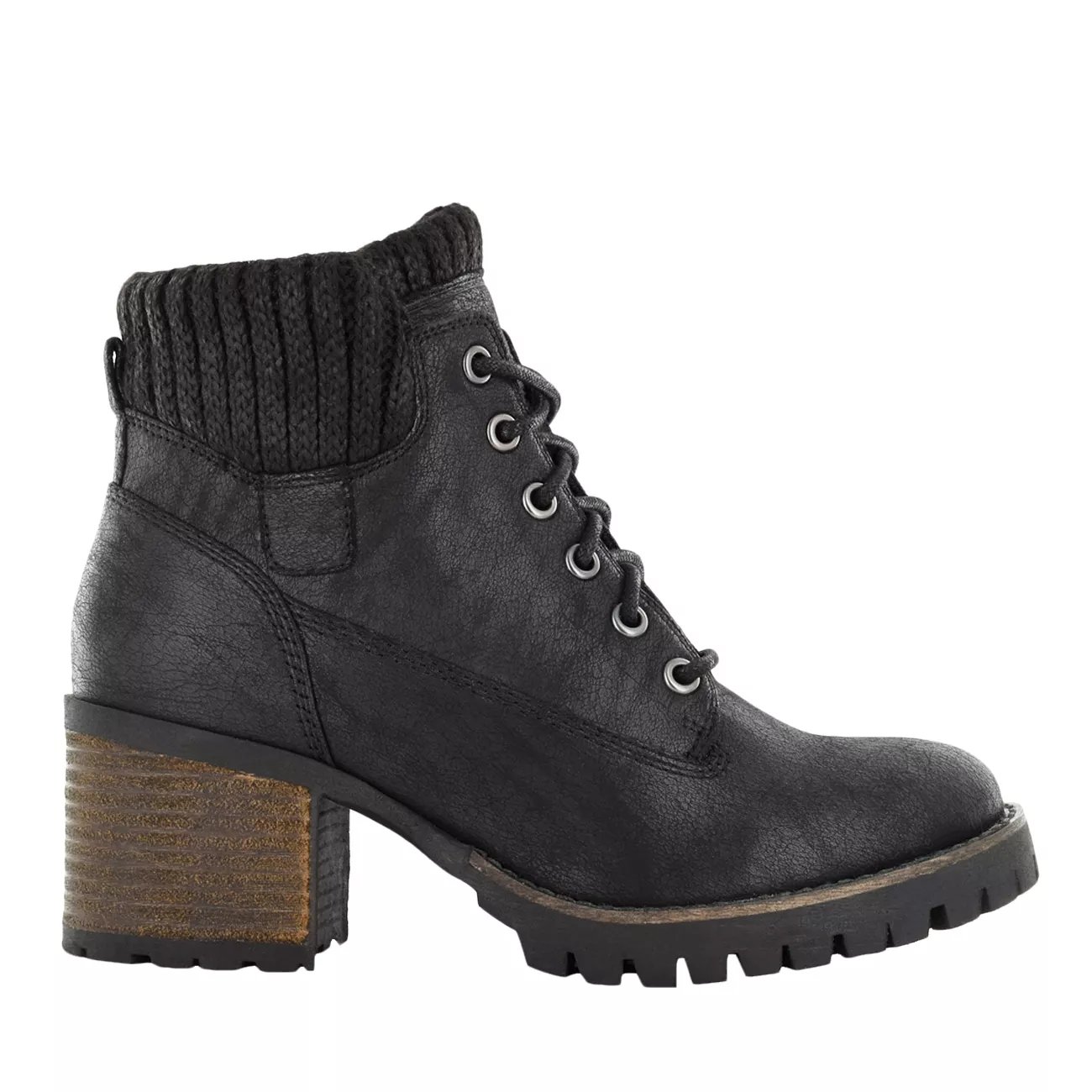 colorblock lug booties