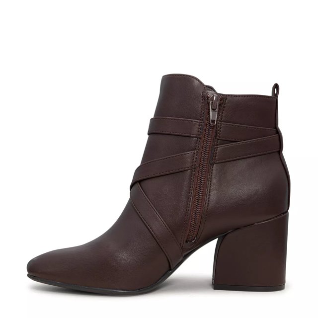 Brown block heel ankle cheap boots