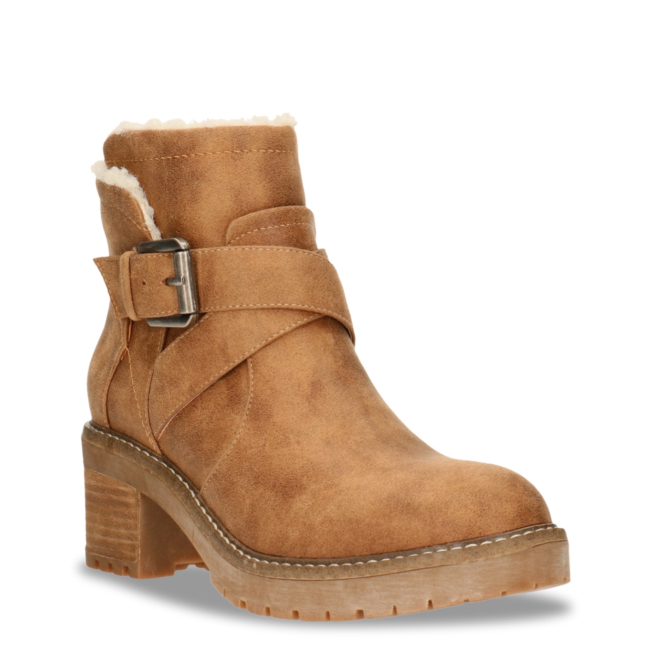 Moto Shearling Ankle Bootie
