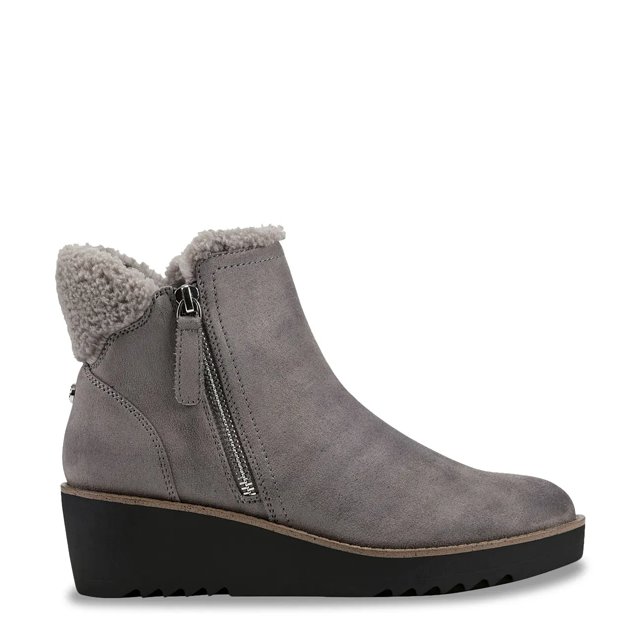 Grey wedge booties shop