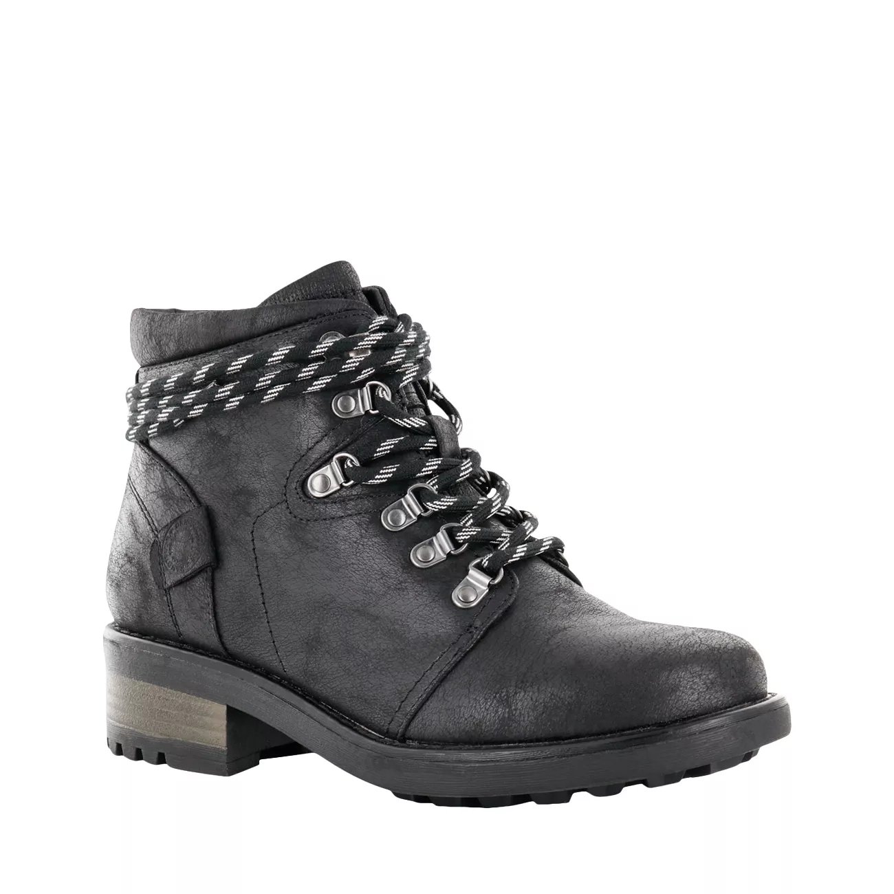 leather & nylon hiker booties