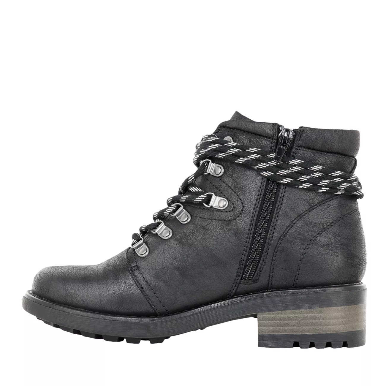 leather & nylon hiker booties