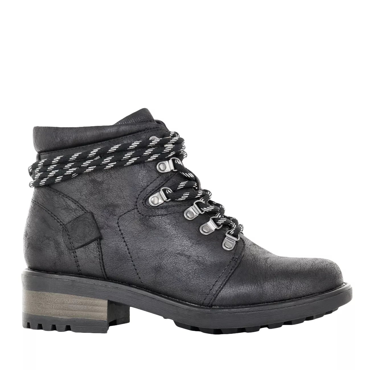 leather & nylon hiker booties