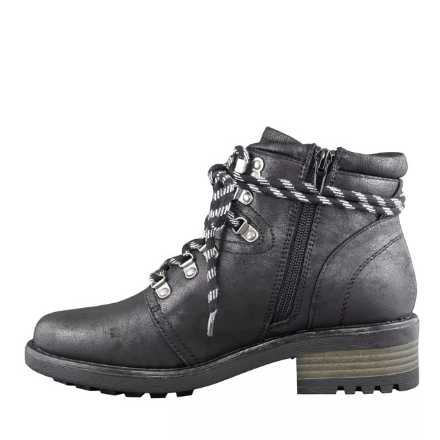 leather & nylon hiker booties