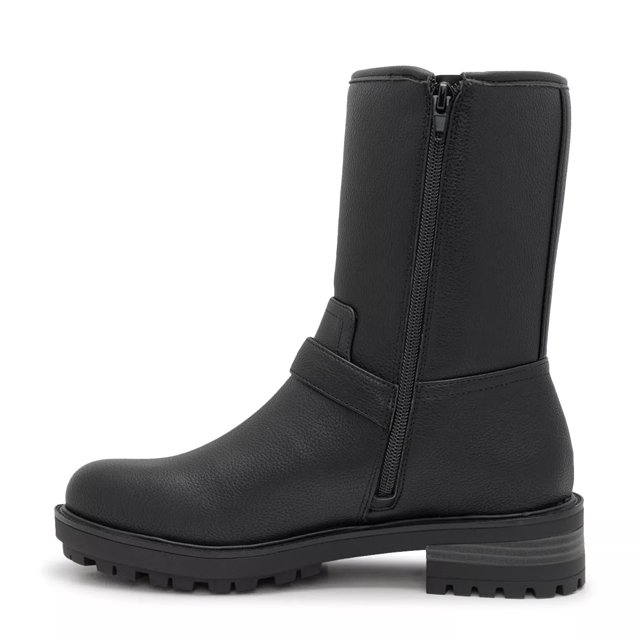 Black moto boot top