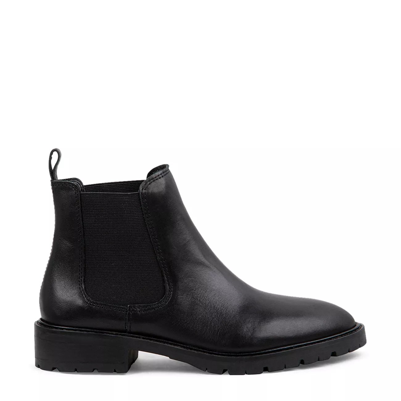 steve madden leopold black leather boot