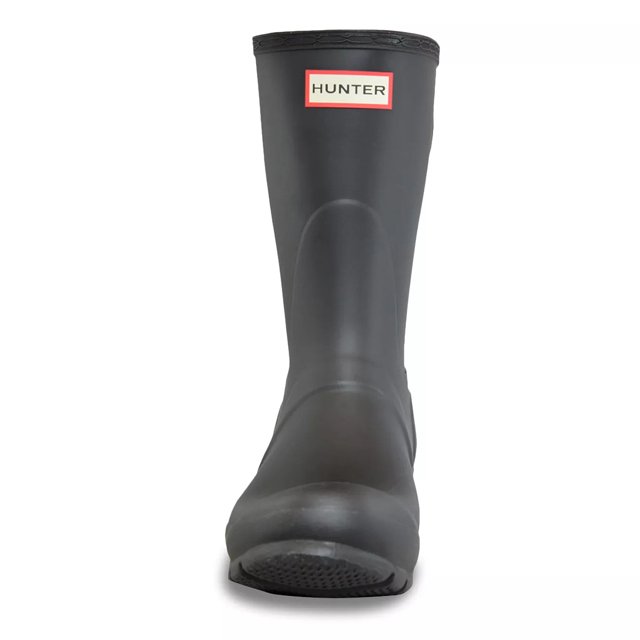 Hunter short rain boots dark slate top