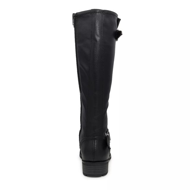 Black knee high waterproof boots discount