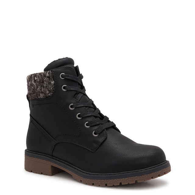 Black Lace-up Boots for Women