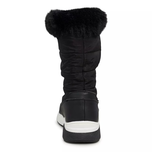  Fashion Women Winter Water Proof Flat Zipper Keep Warm Snow  Boots Comfortable Mid Boots Womens Winter Walking Boots Black