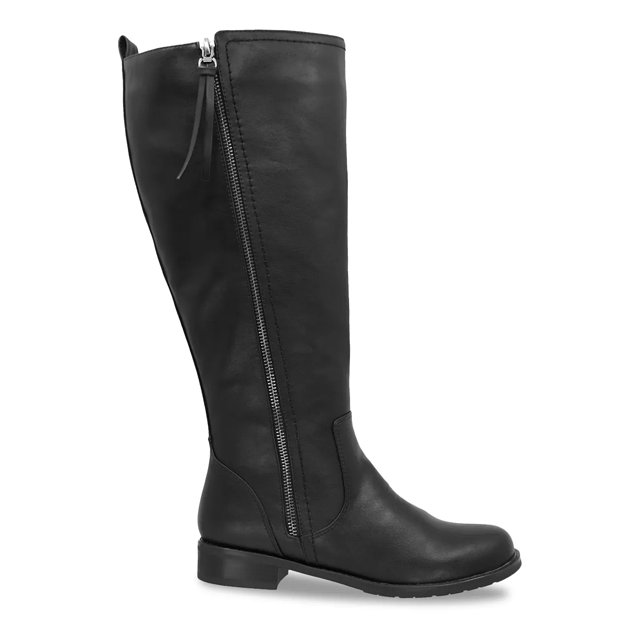 Faux Leather Padded Calf High Boots