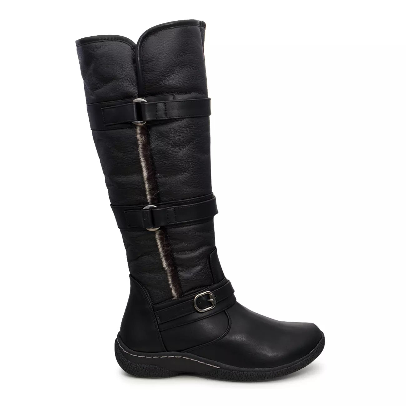 Black knee high snow hot sale boots