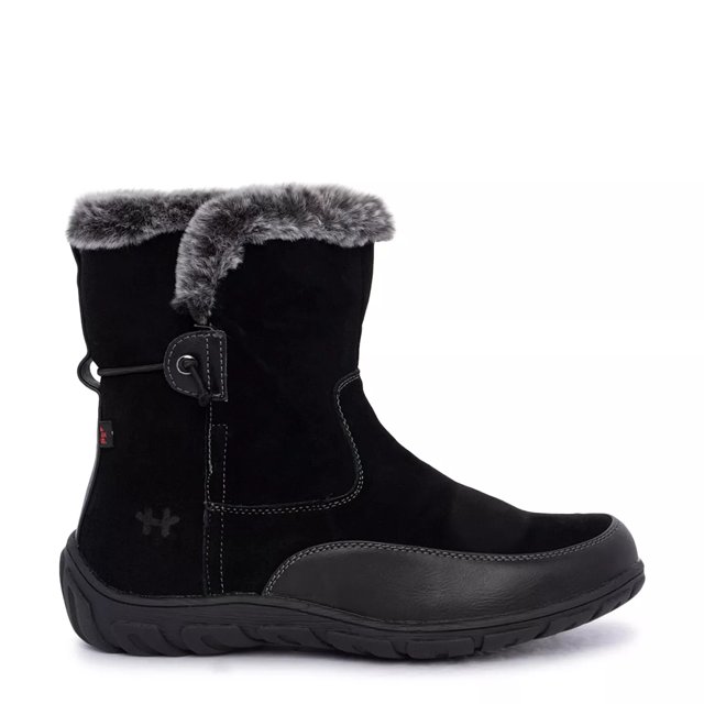 Hot Paws Fur Trim Pull On Waterproof Winter Boot