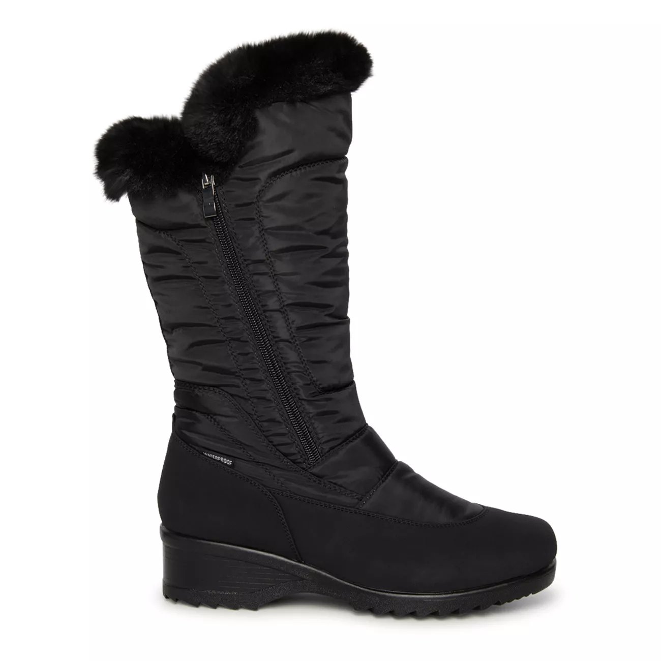 2117486 PRO TEC LADIES SIDE ZIPPER TIPPER ICE GRIP BOOT BLACK NOIR