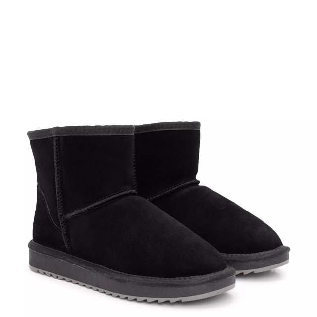 Black suede snow boots shop