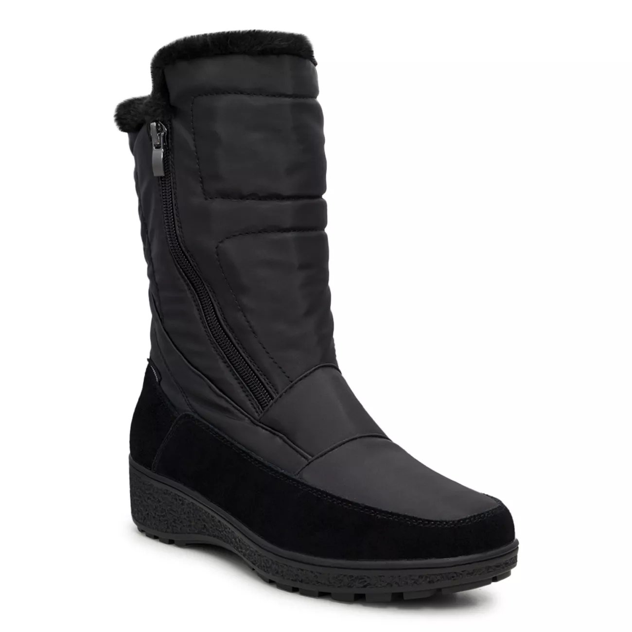 Women's Double Zip Waterproof Wide Width Winter Boot