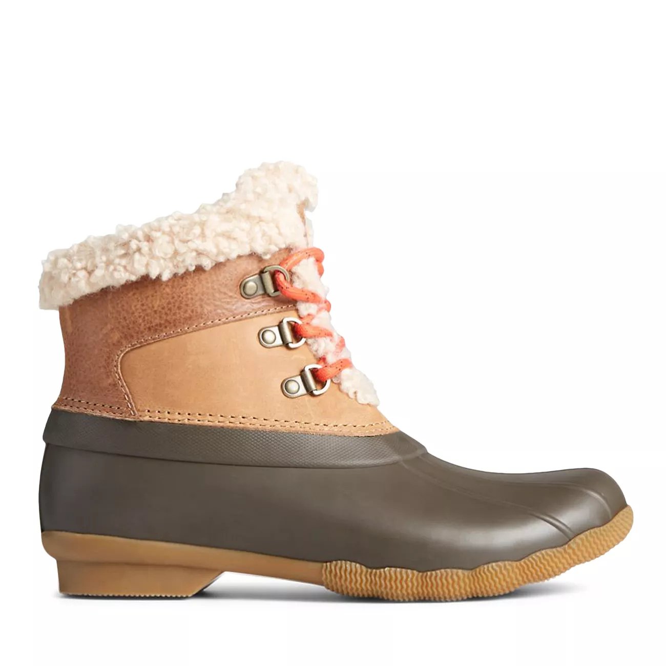 Orange sperry shop duck boots