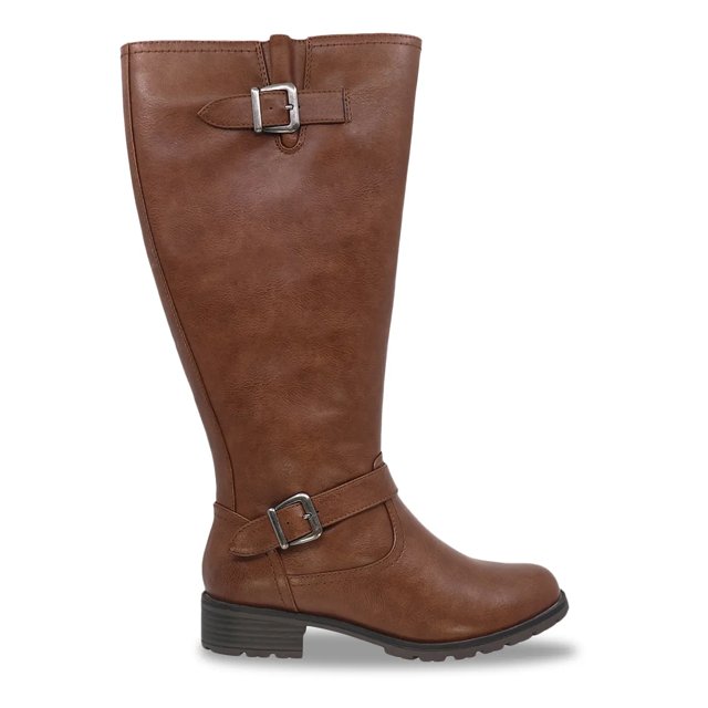 Wide calf waterproof leather boots cheap
