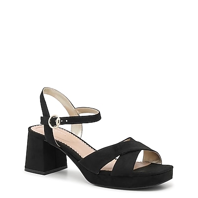 Glamorous low wedge sandals in black