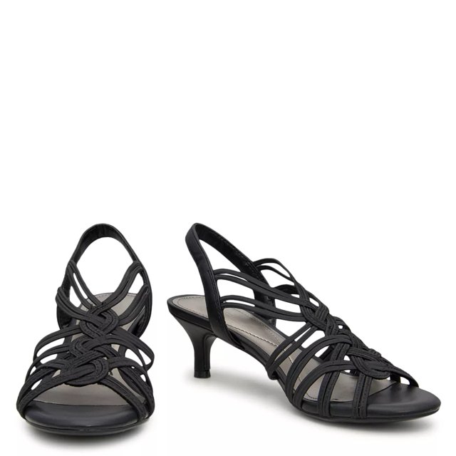 Black dress sandals medium heel sales