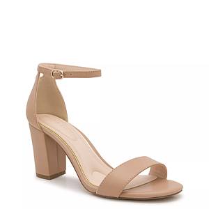 Wide Width Triple Strap Block Heel Sandals