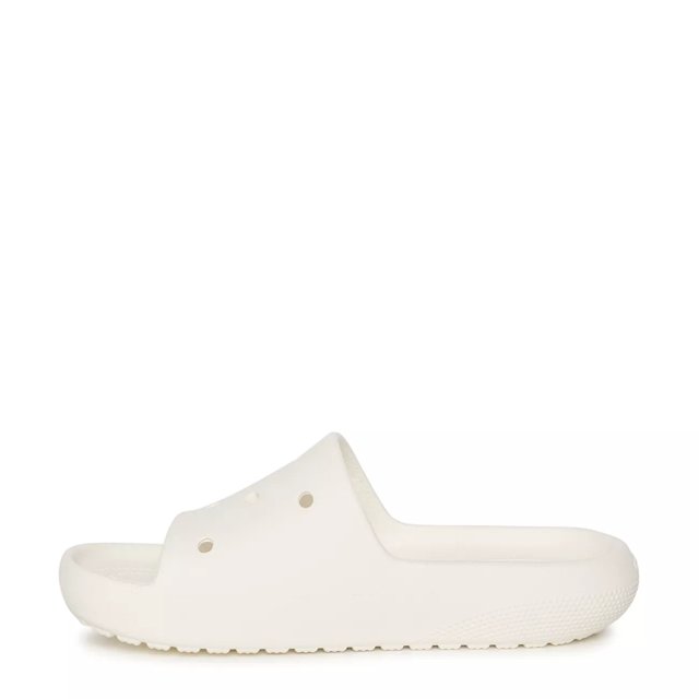 White croc slides top
