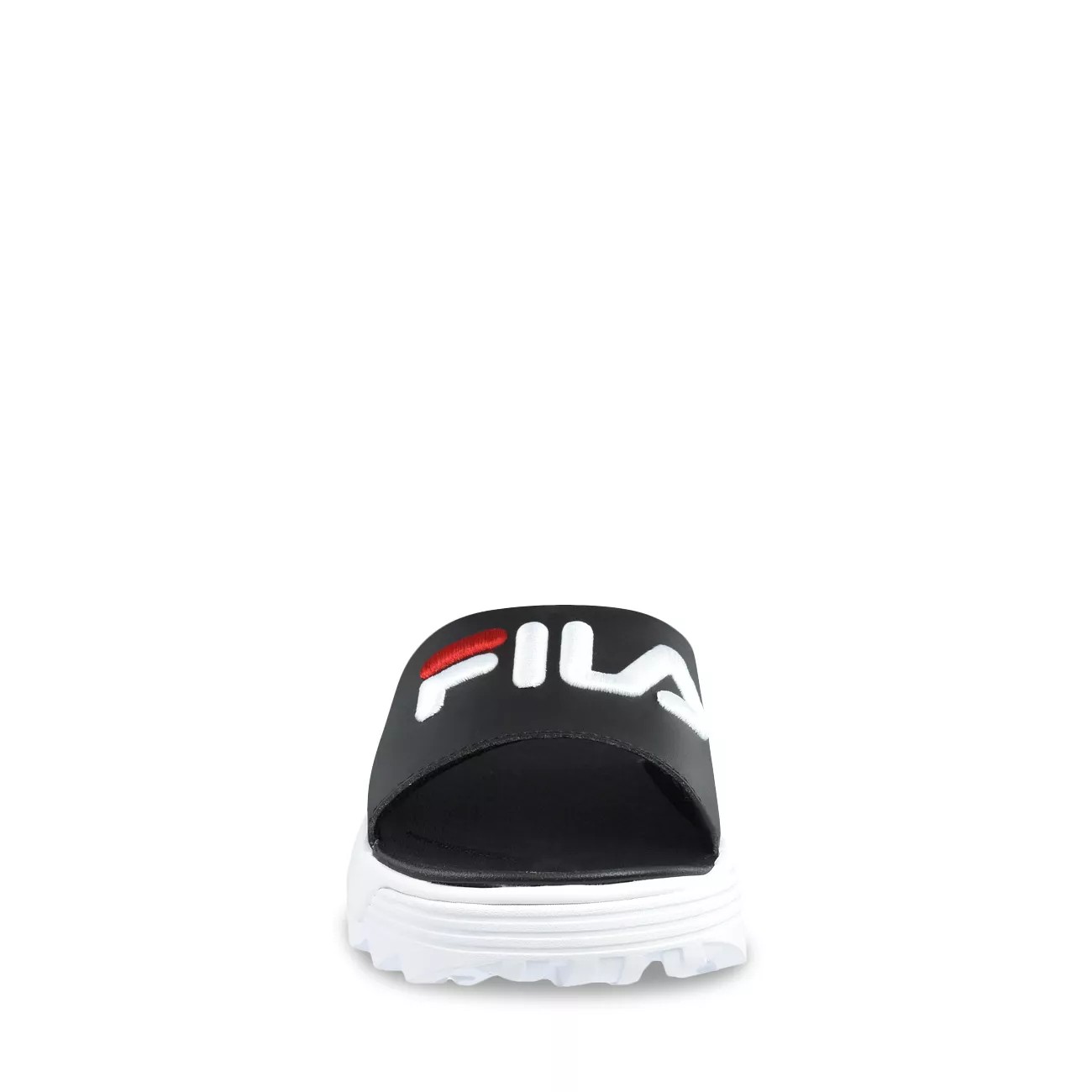 fila disruptor bold white slide sandals