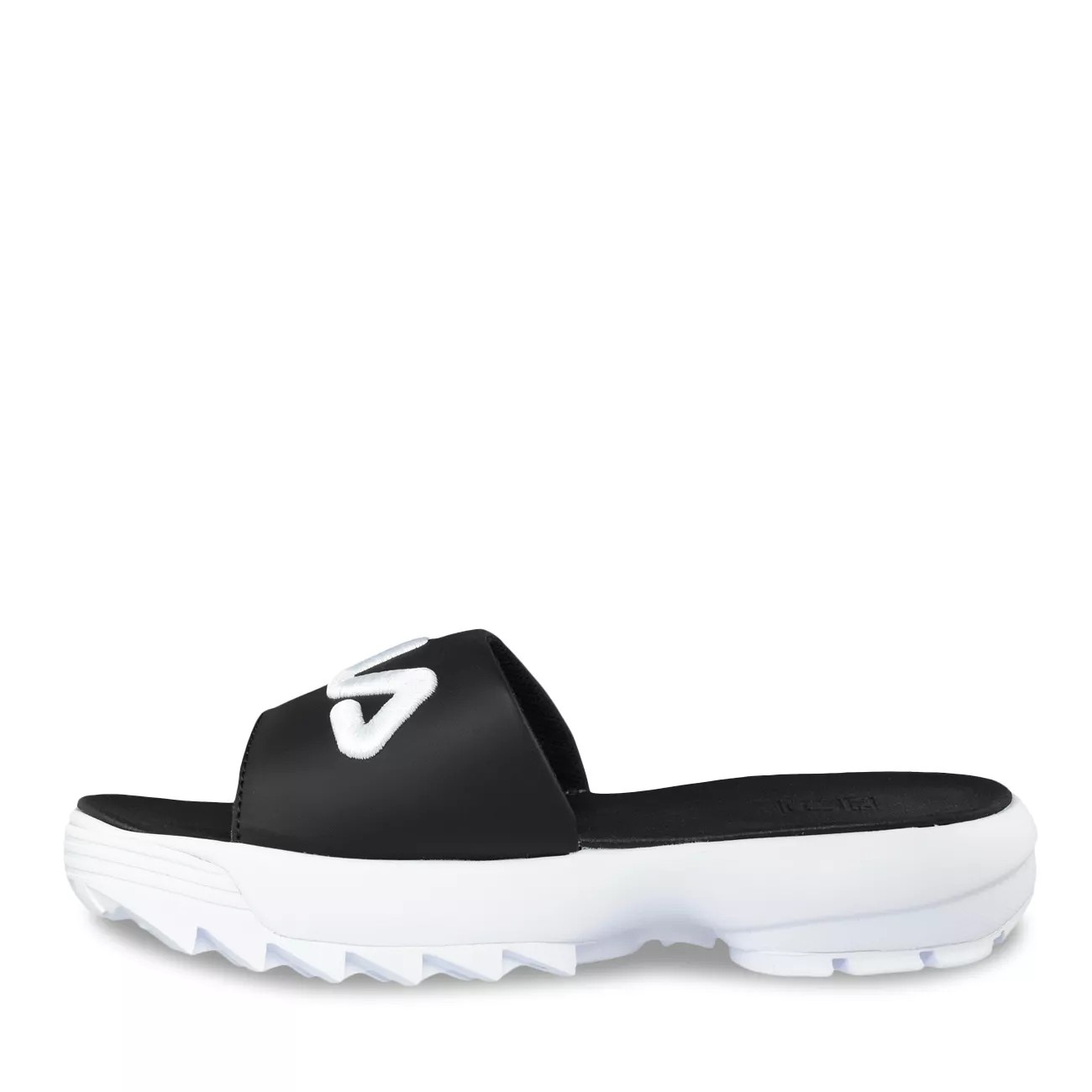 fila disruptor bold white slide sandals