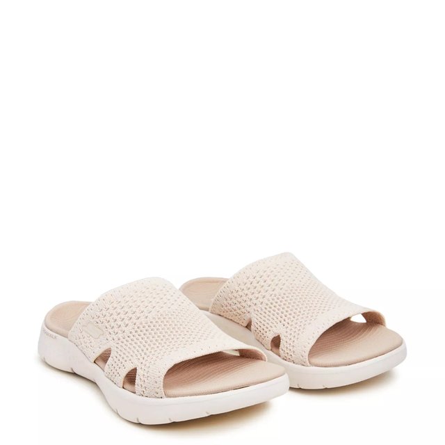 Skechers Women s Go Walk Flex Elation Sandal in Natural Size 6 Medium