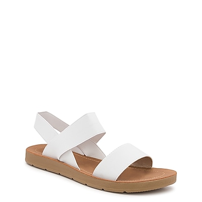 Eloshman Flat Sandals for Women Dress Sandal Rhinestone Low Heel Wide Width  Shoes Silver Size 8