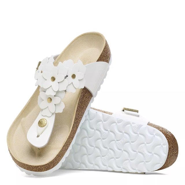 White flower sandals womens top