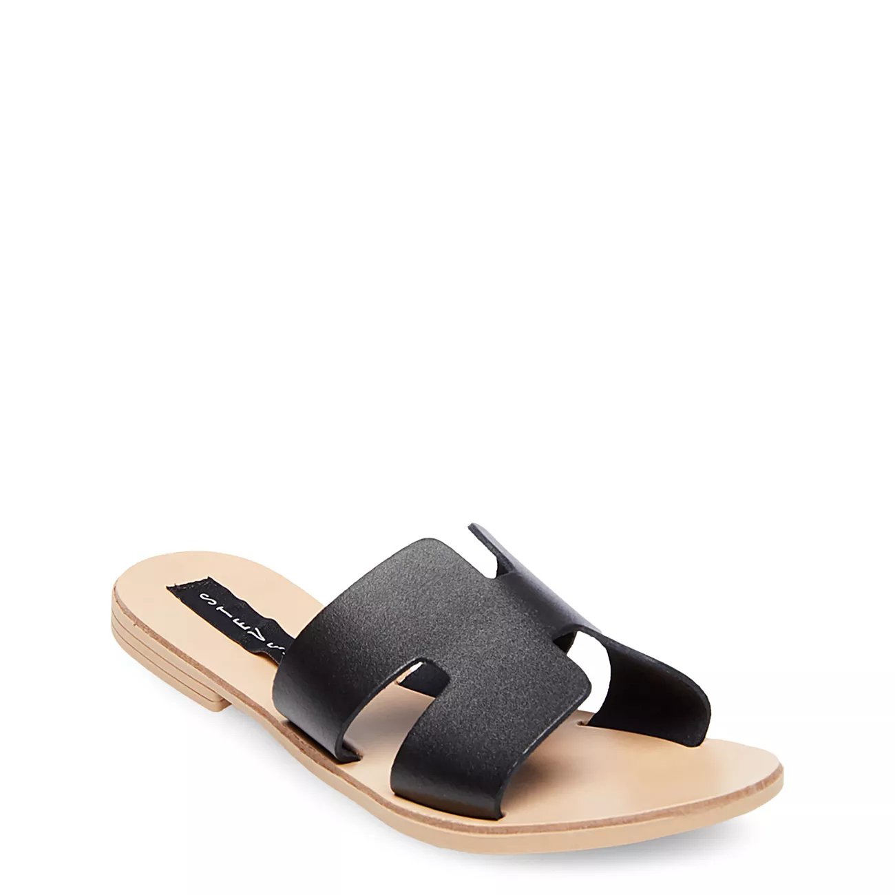 Steven By Steve Madden Greece Cognac Leather Slide Sandals