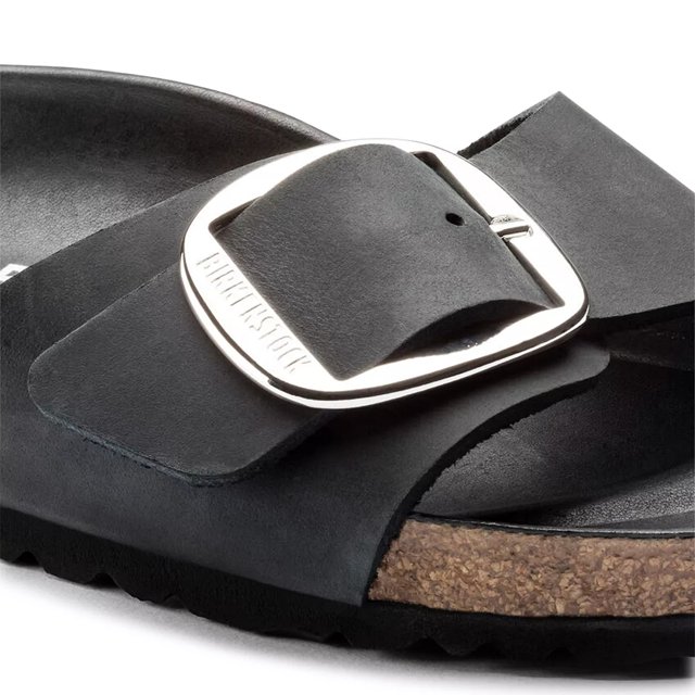 BIRKENSTOCK Madrid Big Buckle Leather Sandals Black