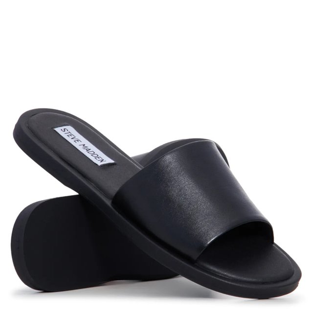 ★Steve Madden★ベスト商品★KAYA BLACK★サンダル KAYA Black Leather Slide Sandal | Women's Sandals – Steve Madden