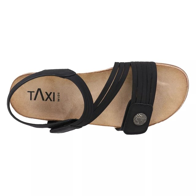 Taxi Women s Addison Wide Width Sandal in Black Size 9