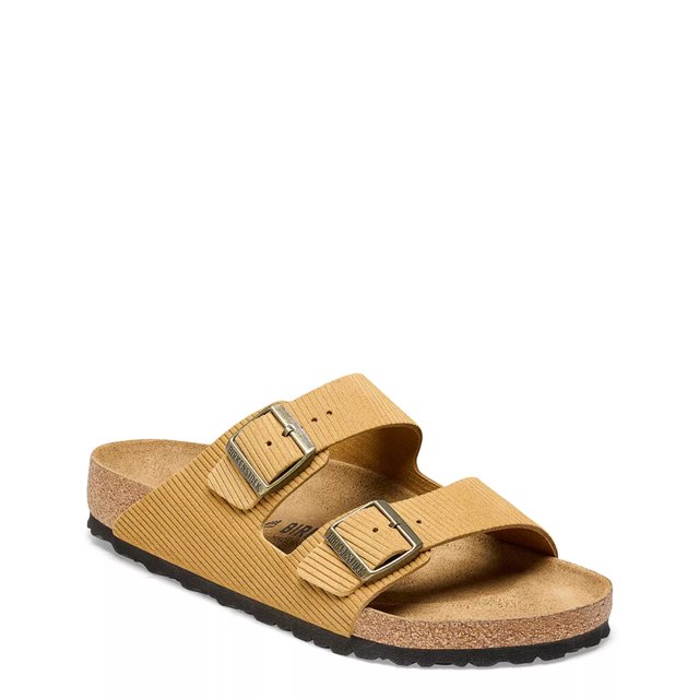 Birkenstock Women s Arizona Suede Embossed Narrow Width Slide Sandal