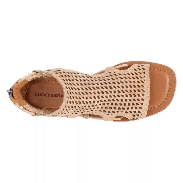 Lucky Brand Women s Baldin Sandal in Dusty Sand Suede Size 7.5 Medium
