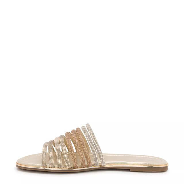 Dsw gold flat sandals sale
