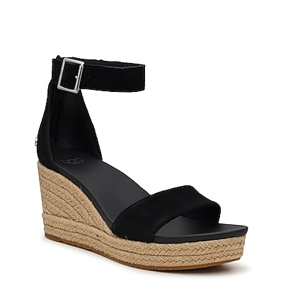 Glamorous low wedge sandals in black