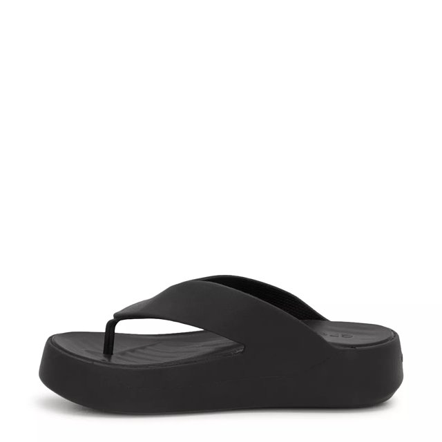 Black platform flip flops sale