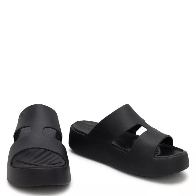 Crocs Black Getaway Platform H Strap Sandals Womens