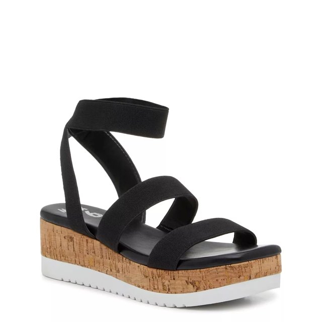 Black cork platform sandals hot sale