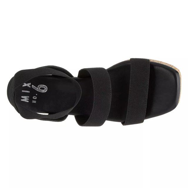 Black elastic platform sandals sales