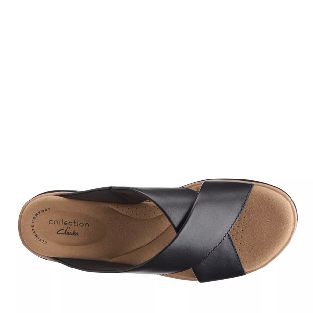 Clarks leather comfort wedge sandals store
