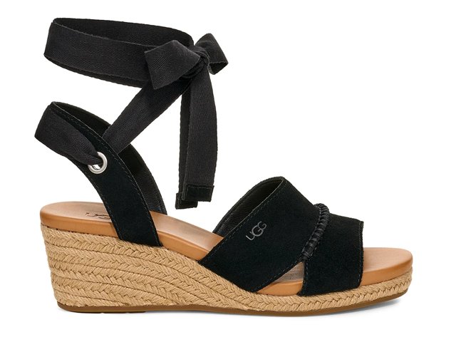 新作 UGG アグ Taia Ankle Tie Wedge Sandal 厚底 サンダル UGG Women's Taia Ankle Wrap Espadrille Wedge Sandal | DSW Canada