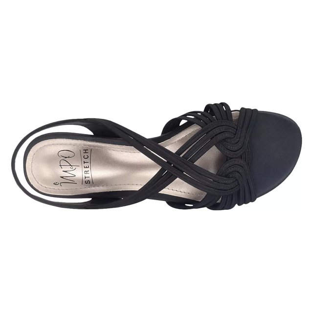 Black stretch sandals hotsell
