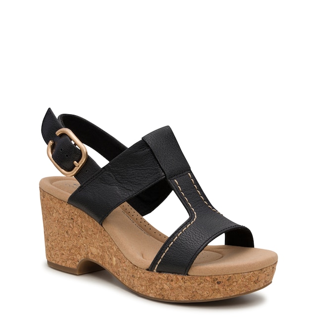 Clarks Giselle H Strap Wedge Wide Width Sandal | The Shoe Company