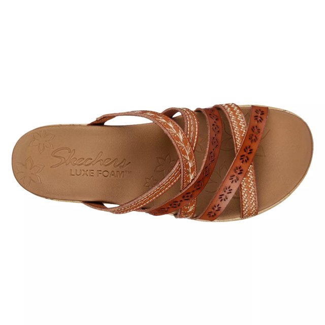 Skechers Women s Cali Beverlee Tiger Posse Wide Width Wedge Sandal