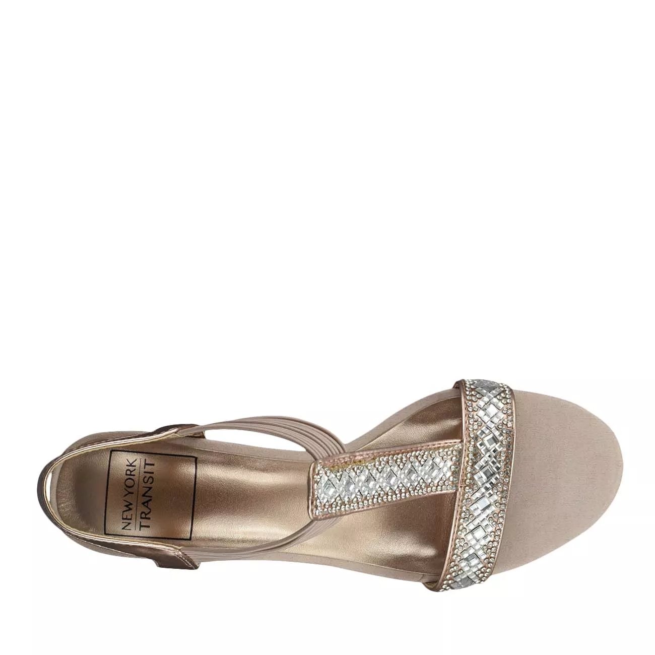 new york transit badgetastic wedge sandal