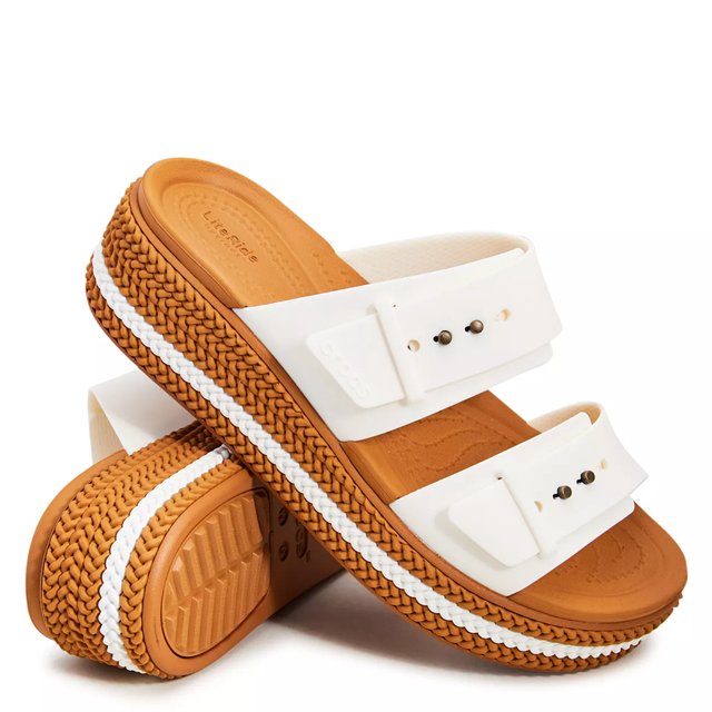 Crocs Women s Brooklyn Woven Buckle Wedge Sandal The Shoe Company